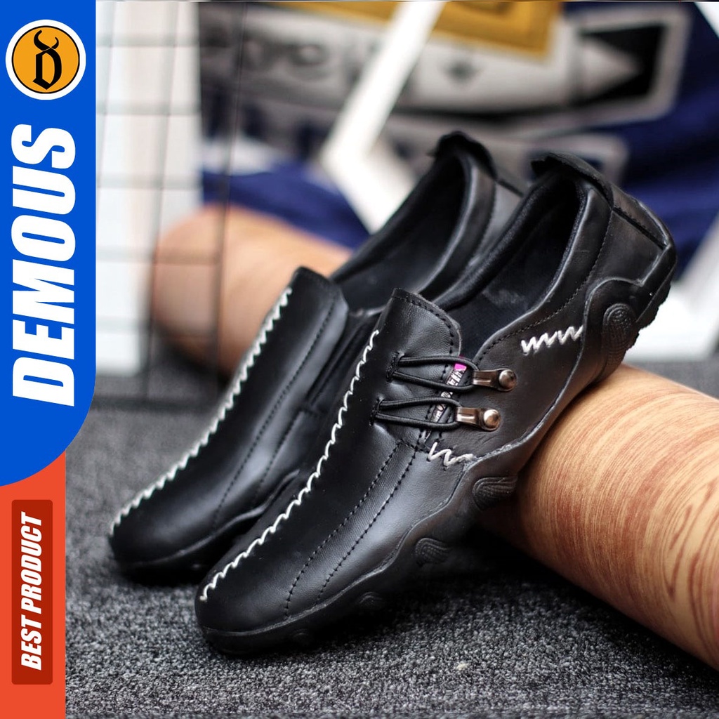 DEMOUS Zigce - Sepatu Formal Pria Pantofel Kulit Asli