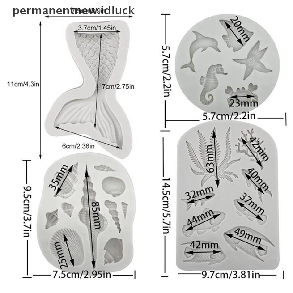 Cetakan Kue Coklat Permen Bahan Silikon Tema Laut Untuk Dekorasi