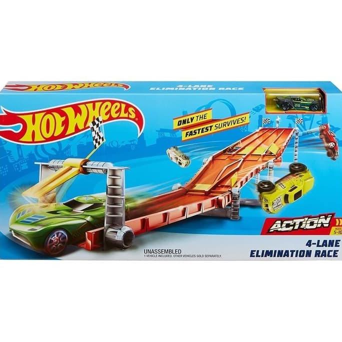 Hot Wheels 4 Lane Elimination Race Track Set Mainan Anak Mobil Luncur