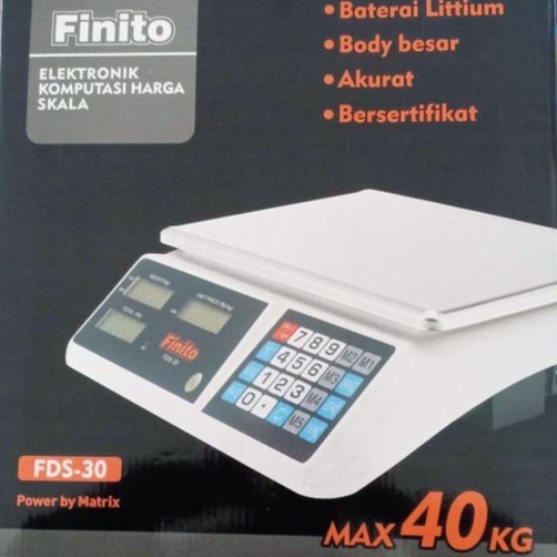 Timbangan Digital 30kg Double Display/Timbangan Buah Finito FDS30 dus hitam, Garansi 1 Tahun