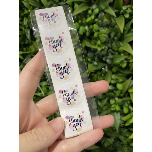 (50pcs) Stiker Thank You Bulat size 2,5cm / Thank You stickers Olshop etc-Color bubble 50pcs