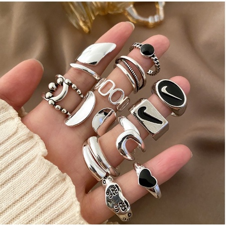 7PCS/COD✨Cincin N1ke gaya Korea Untuk Pria Dan Wanita TN