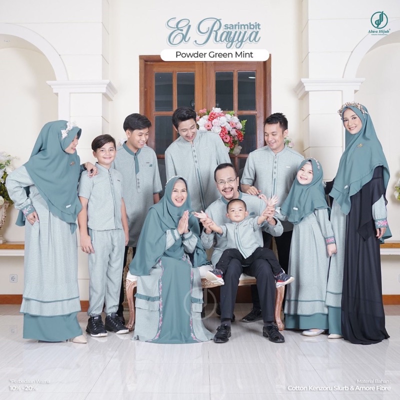 Sarimbit Alwa Hijab El Rayya powder Green Mint