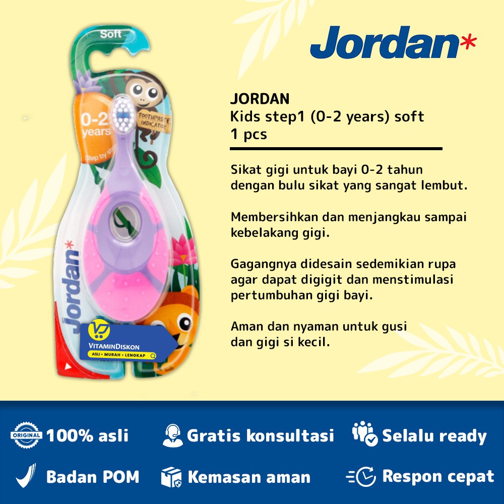 Jordan Kids Step 1 (0-2 Years) Soft | Sikat Gigi Anak Usia 0-2 Tahun