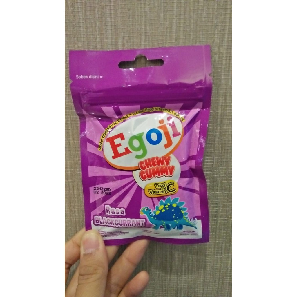 EGOJI CHEWY GUMMY - Permen Kunyah Vitamin Nutrisi Anak Rasa Blackcurrant Sachet Isi 10
