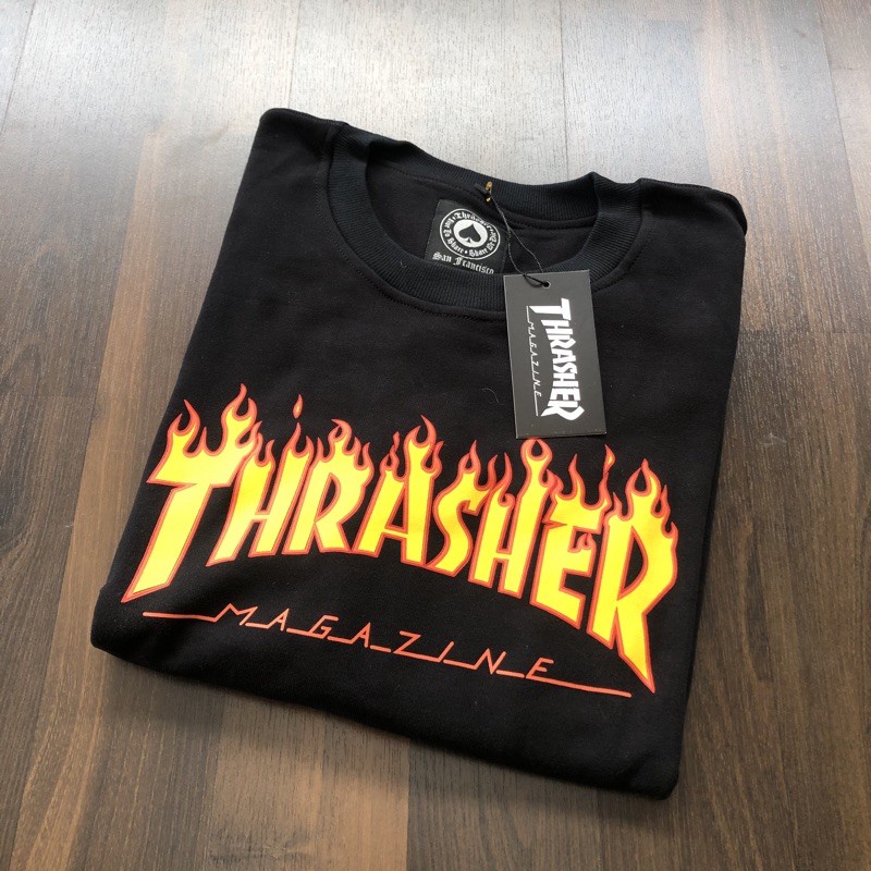 Crewneck Thrasher Black Premium Autentic quality (Bisa Cod)
