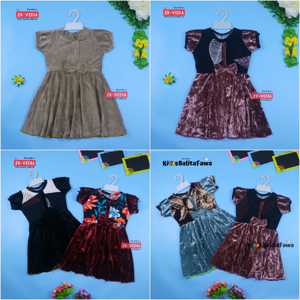 Dress Pita uk 3-4 Tahun / Dres Lengan Murah Grosir Baju Anak Perempuan Harian Gaun Pesta Batik Baru