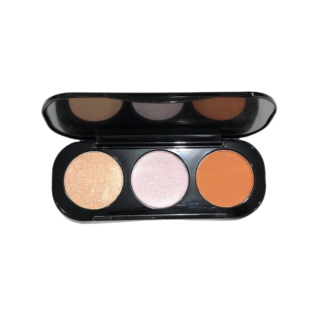 ASK GIETIN 3 COLORS DAZZLING BLUSH ON AND HIGHLIGHTER PALLETE FACE HIGHLIGHTER POWDER BPOM GT07