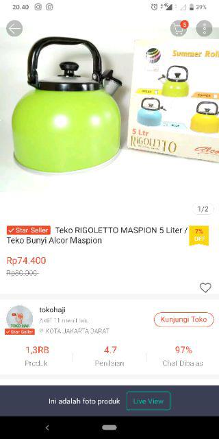 Teko Rigoletto Maspion 5 Liter / Teko Bunyi Alcor Maspion