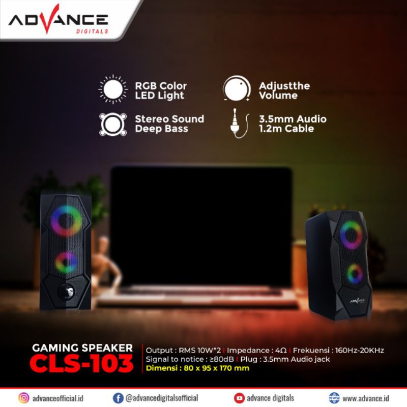 CLS 103 Speaker Laptop / Speaker Komputer / Speaker Gaming, Laptop/Komputer