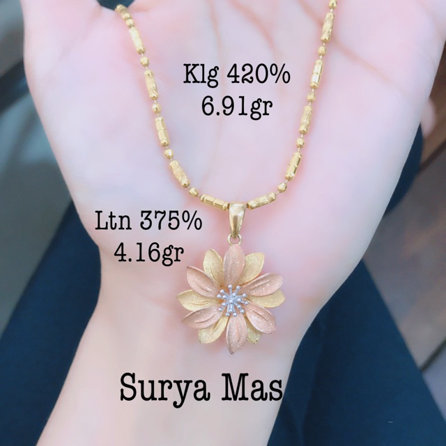 Kalung emas 420% dan liontin emas 375%