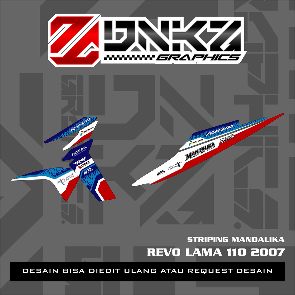Stiker Revo 110  Decal Striping Revo Lama 2007 Premium Racing Mandalika
