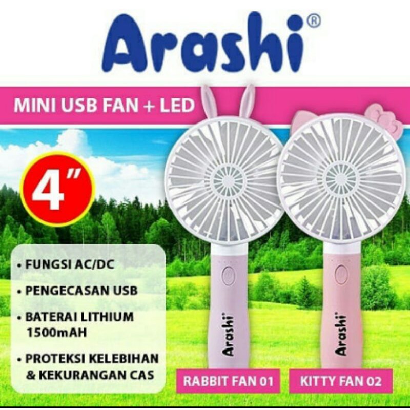 KIPAS MINI PORTABLE GENGGAM KARAKTER BY ARASHI