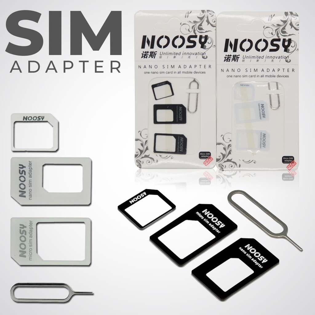 CONVERTER NOOSY Premium SIM Card Adapter 3 in 1 Micro Nano Mini hp handphone smartphone universal