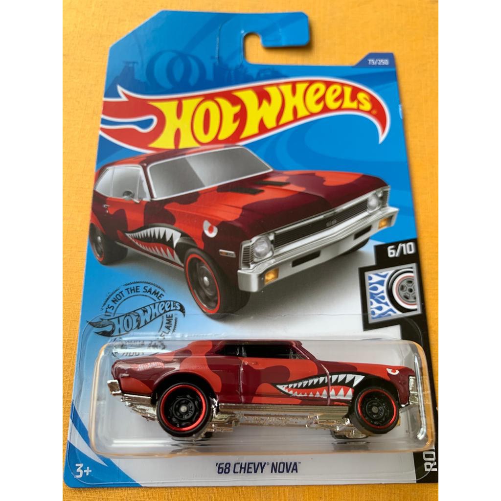 HOT WHEELS HOTWHEELS BAPE '68 CHEVY NOVA MERAH SHARK MOBILAN ANAK DIECAST TH TRACK LANGKA MURAH ORI