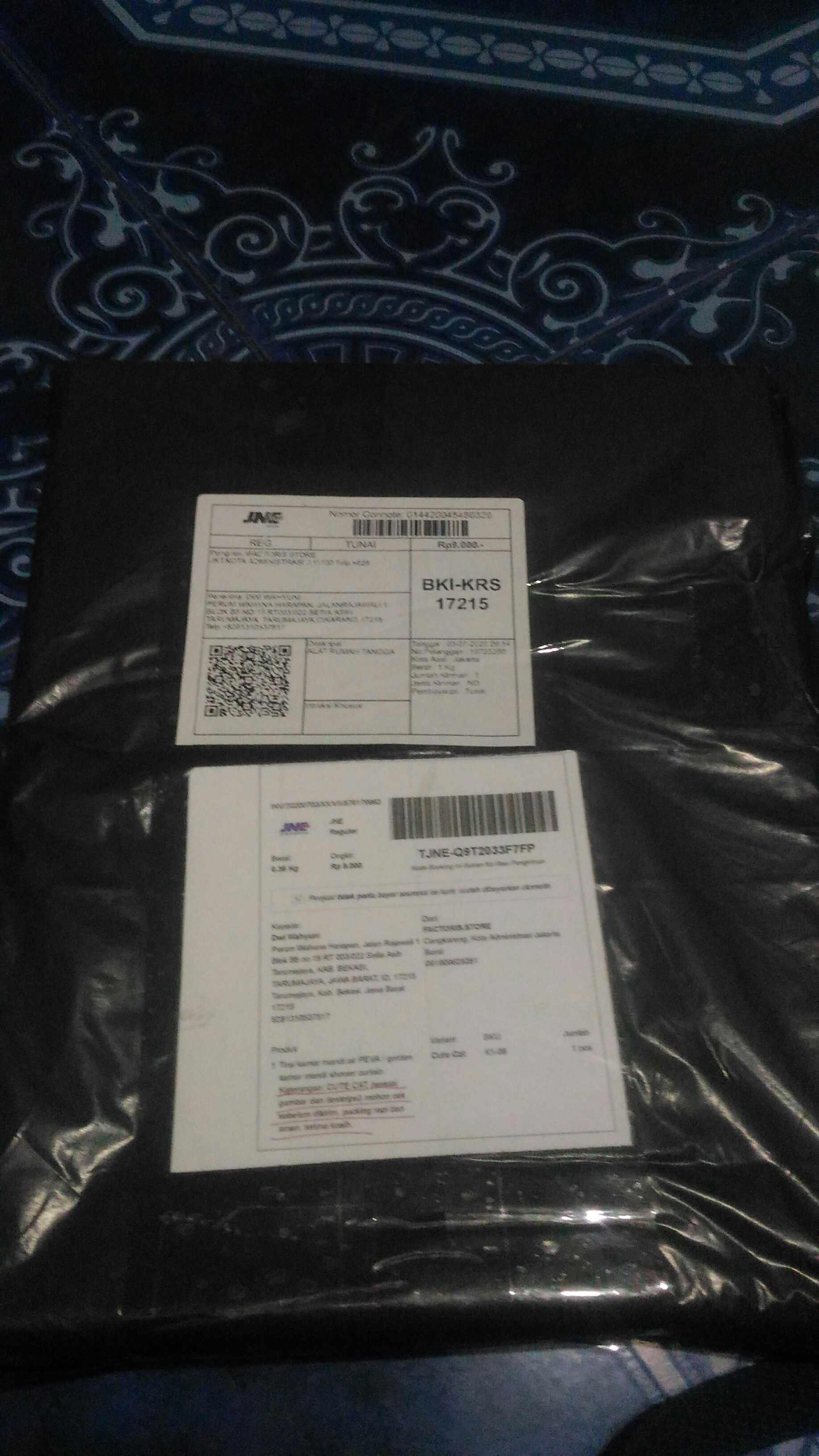 Tirai Kamar Mandi Anti Air Peva Sudah Dilengkapi Pengait New Motif - Big Square  X8t1
