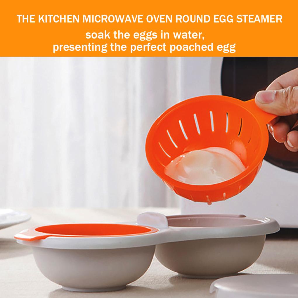 Egg Poacher Pan Fast Release Poaching Non-stick Cetakan Boiler Steamer 2-Cups Breakfast Maker Cooker Peralatan Masak Panci Peralatan