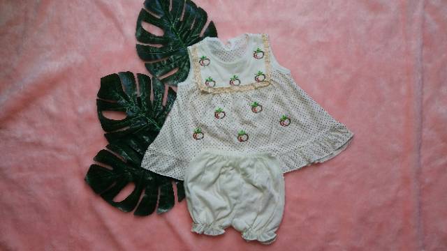 [Ss-1024] Setelan Bayi Sweet Apple size 0-12bulan / Pakaian Bayi Perempuan / Baju Bayi Cewek Lucu