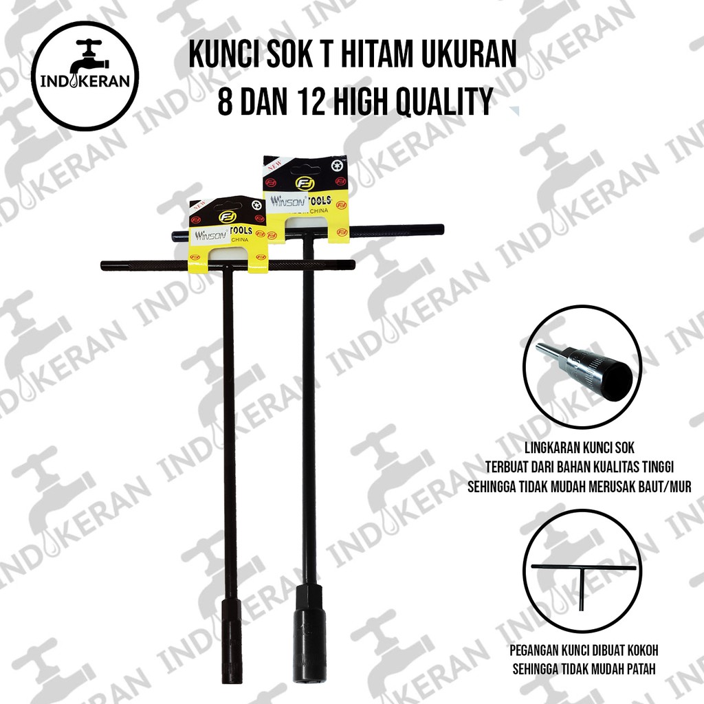 INDOKERAN - Kunci Sok T Hitam - High Quality