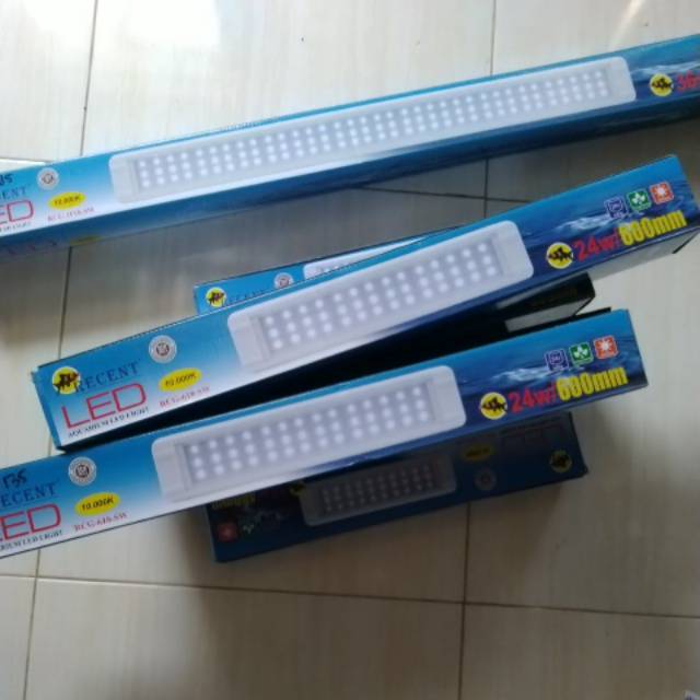 Lampu aquascape 60cm 24watt recent rcg-618-sw 10.000 kelvin