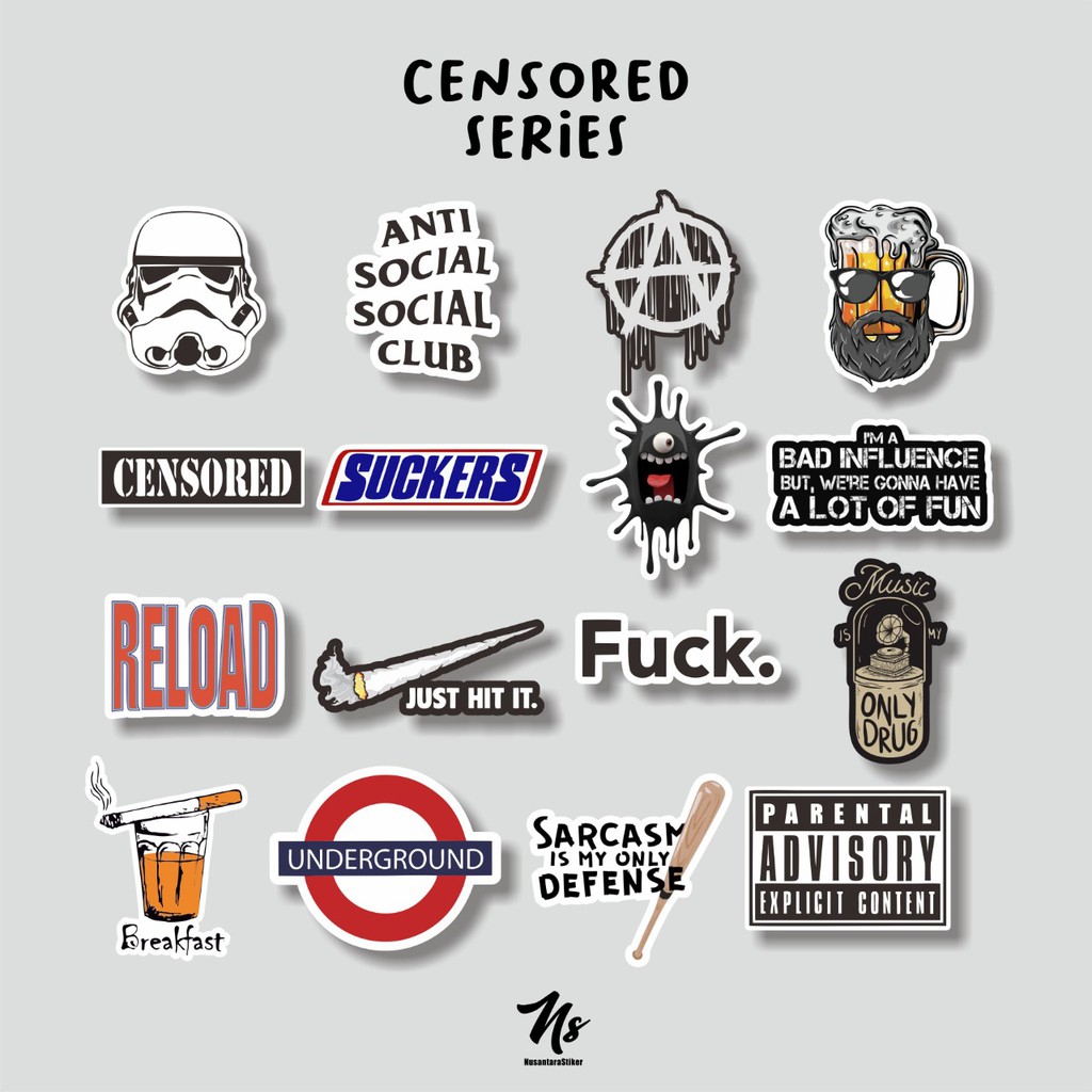 

STIKER PACKAGE AESTHETIC CENSORED STICKER WATERPROOFT SKIN LAPTOP CASE HANDPHONE LAPTOP DECO TUMBLR