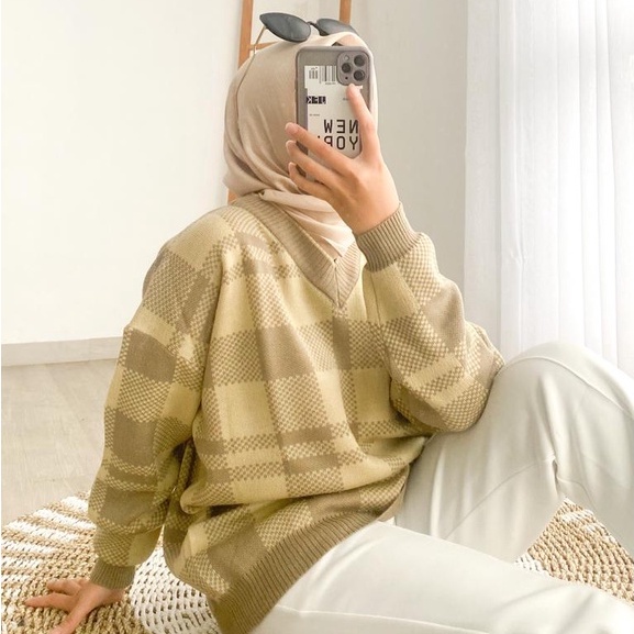 NAOMI SWEATER OVERSIZE - SWEATER RAJUT MURAH / SWEATER RAJUT CANTIK / RAJUT TEBAL /RAJUT OVERSIZE