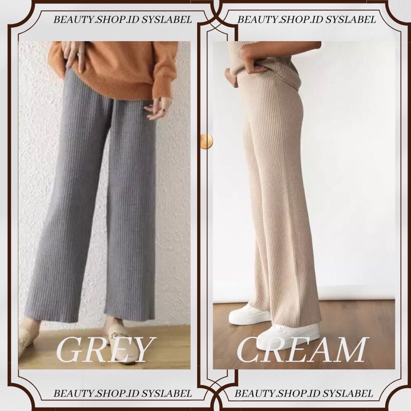 Bellarus Cullote Knit Pants by SYSLABEL - Celana Kulot Wanita - Kulot Knit Highwaist