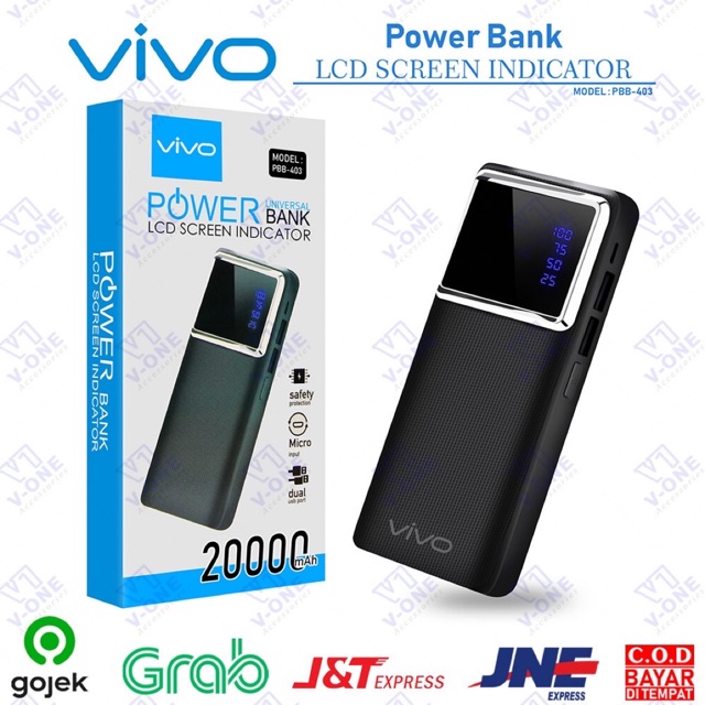 POWERBANK VIVO 20.000mah LCD SCREEN INDIKATOR