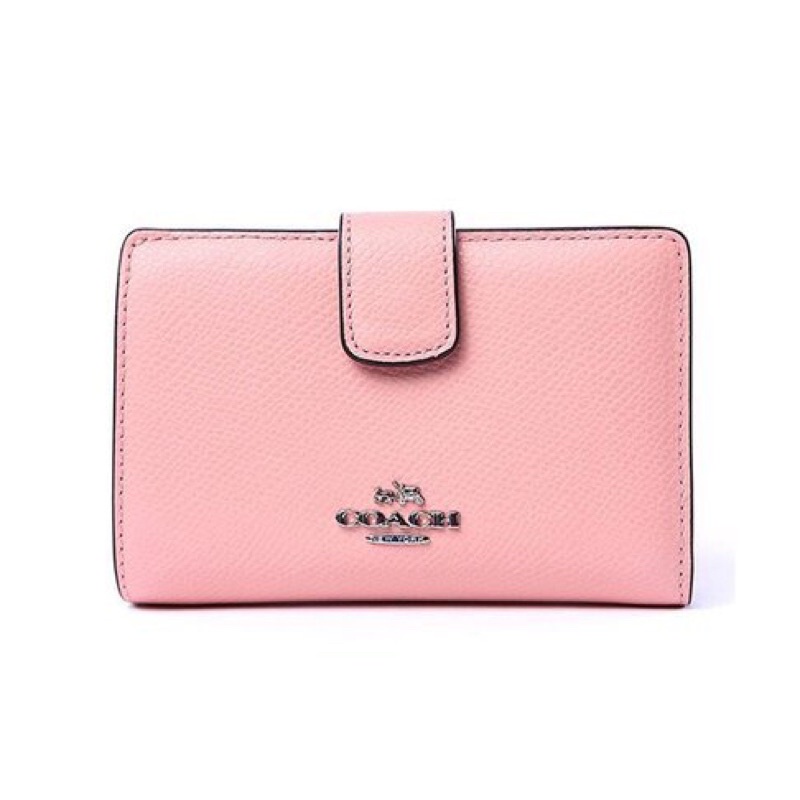 Coach Medium Corner Zip Wallet In Signature Soft Pink