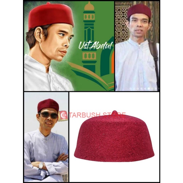 Peci Fez UAS Limited Edition Warna Merah Marun Bahan Wol Domba Asli TheKufi Original Brand Peci Abdu