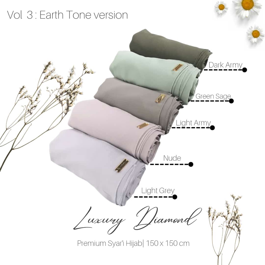 JILBAB SEGI EMPAT DIAMOND SYAR'I JUMBO 150X150 / HIJAB SQUARE SYAR'I/ HIJAB PREMIUM