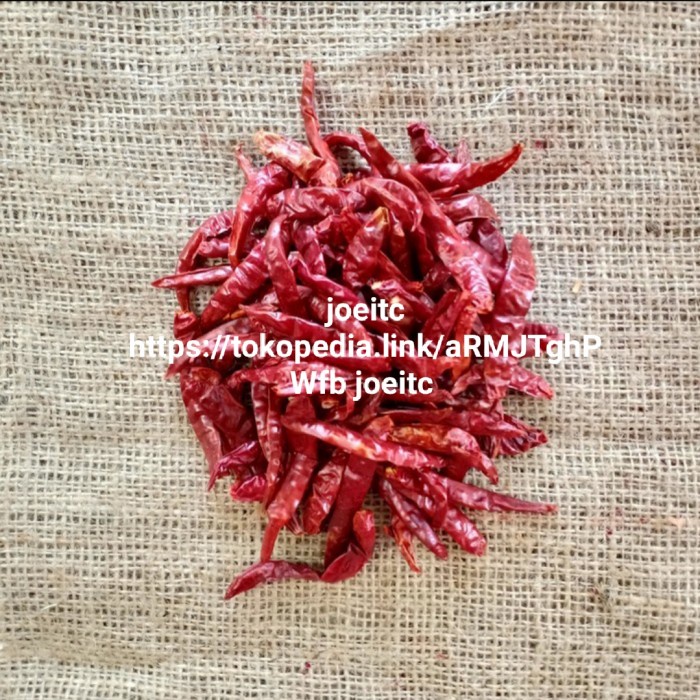 

Jual Cabe Kering Teja / Rawit Super Pedas Petik Berat 1Kg