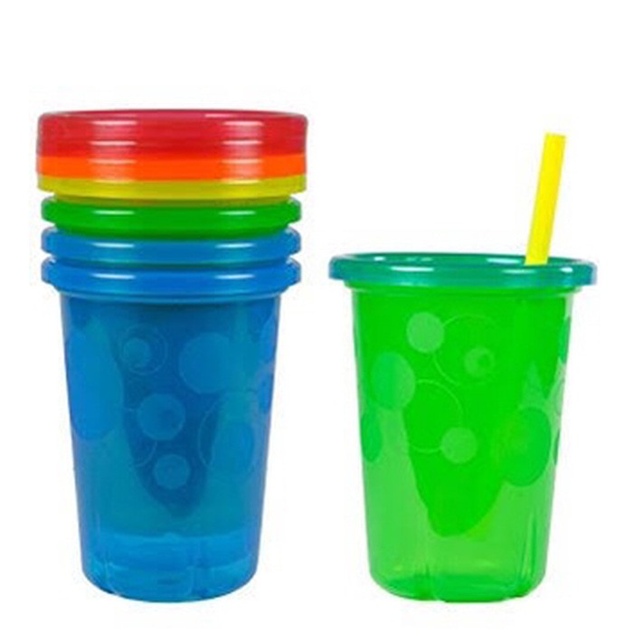 The First Years Take Toss Spill-Proof Straw Cups 10oz 4pk Colors M