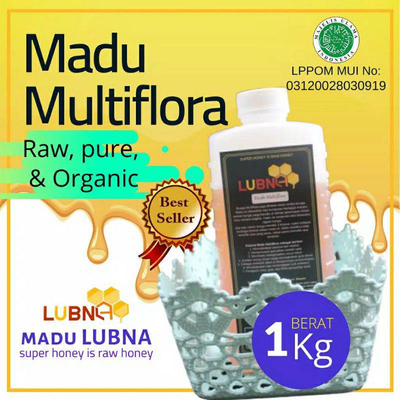 

Madu Murni Asli Multiflora 1Kg Raw Honey Mentah Organik Murah dan Penggemuk Gemuk Badan