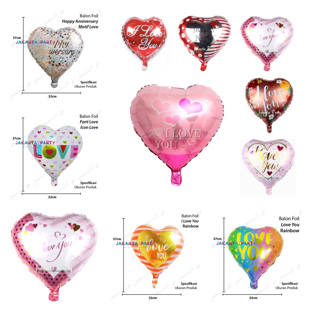 Balon Foil Love Motif / Balon Foil Love / Balon Love