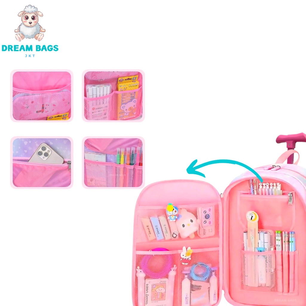 PROMO TAS TROLY ANAK PEREMPUAN SD SMP Tas Trolley Anak Perempuan Tas Troly Anak Sekolah SD Tas Koper Anak Perempuan