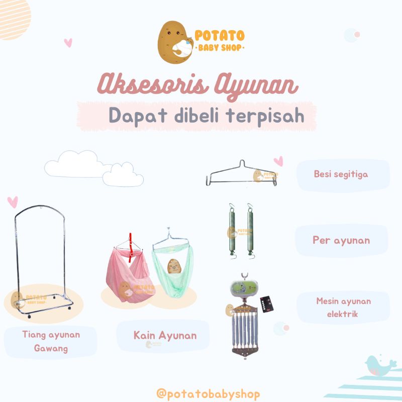 Paket Ayunan Bayi Orient - Tiang - Besi - Per - Kain Ayunan