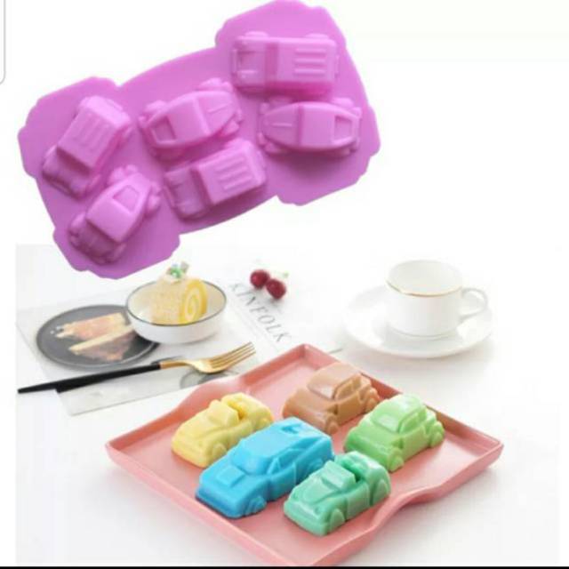Cetakan bentuk aneka mobil fondant cokelat puding loyang karakter cetakan cake kue ulang tahun spuit