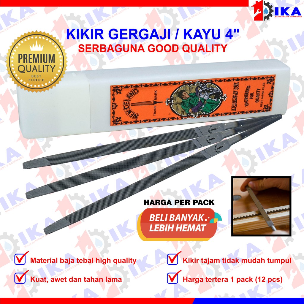 Kikir Pengasah Asahan Mata Gergaji Kayu Besi Segitiga 4&quot; Harga 1 kotak dapat 12 pcs Bagus Murah