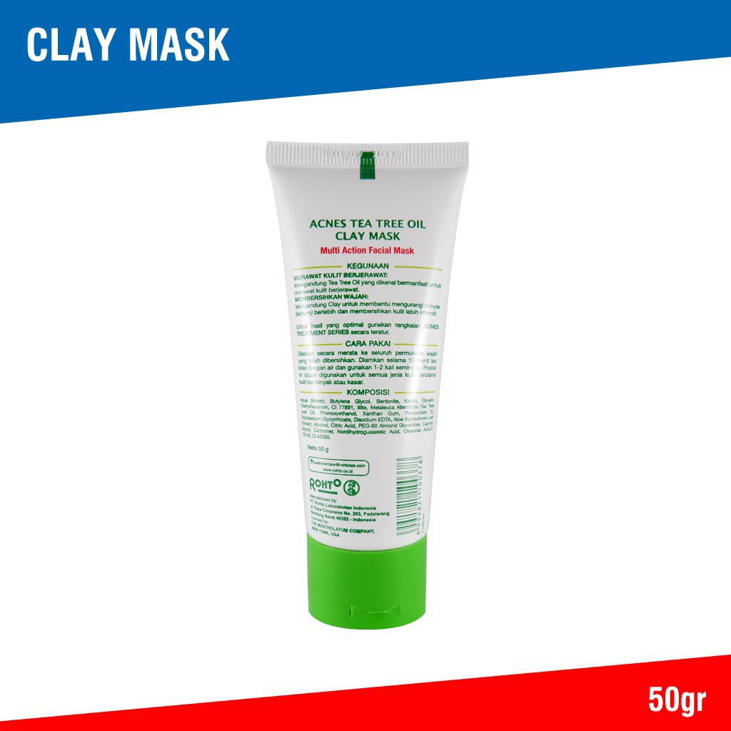 ACNES Tea Tree Oil Clay Mask 50gr - Original BPOM