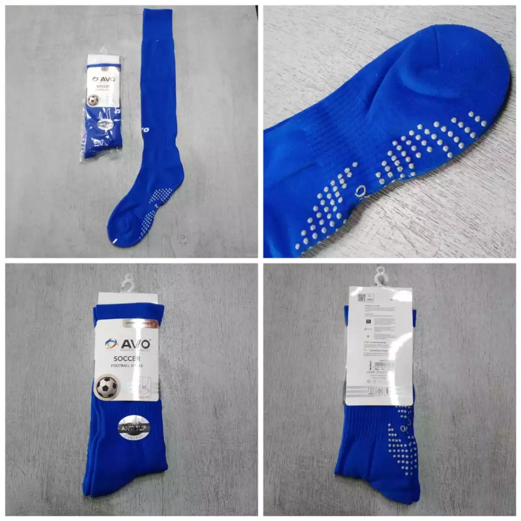 KAOS KAKI SEPAK BOLA PANJANG ANTISLIP/KAOS KAKI FUTSAL PANJANG ANTISLIP AVO R8 WARNA BIRU