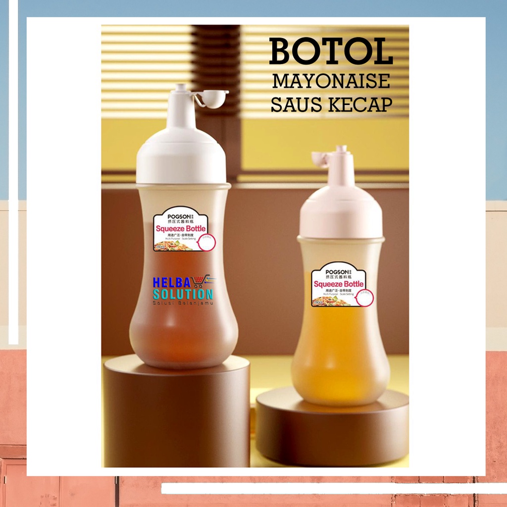 Botol Saus Kecap Mayonaise 350ml Botol Saos Minyak Plastik Transparan Anti Tumpah Multifungsi