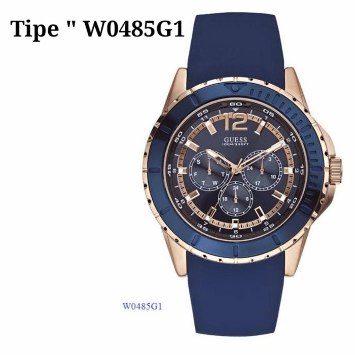 COD Jam Tangan Pria Guess W0485G1 Quartz Japan Strap Rubber Jam Tangan Pria Trendy Edisi Terbatas Ga
