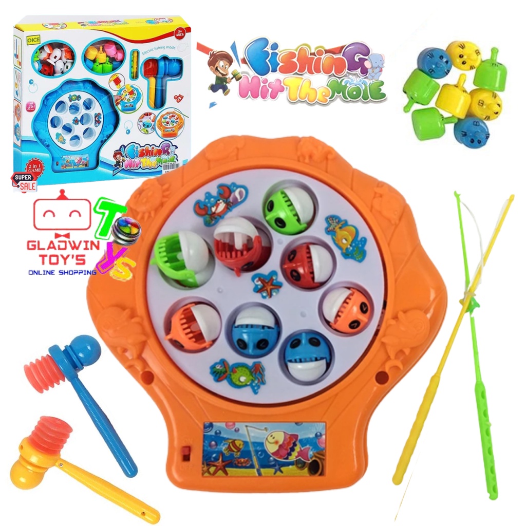 ID Pancingan Ikan kolam Fishing Athletics Game Ikan Fishing 2 in 1 Fishing Hit The Mole