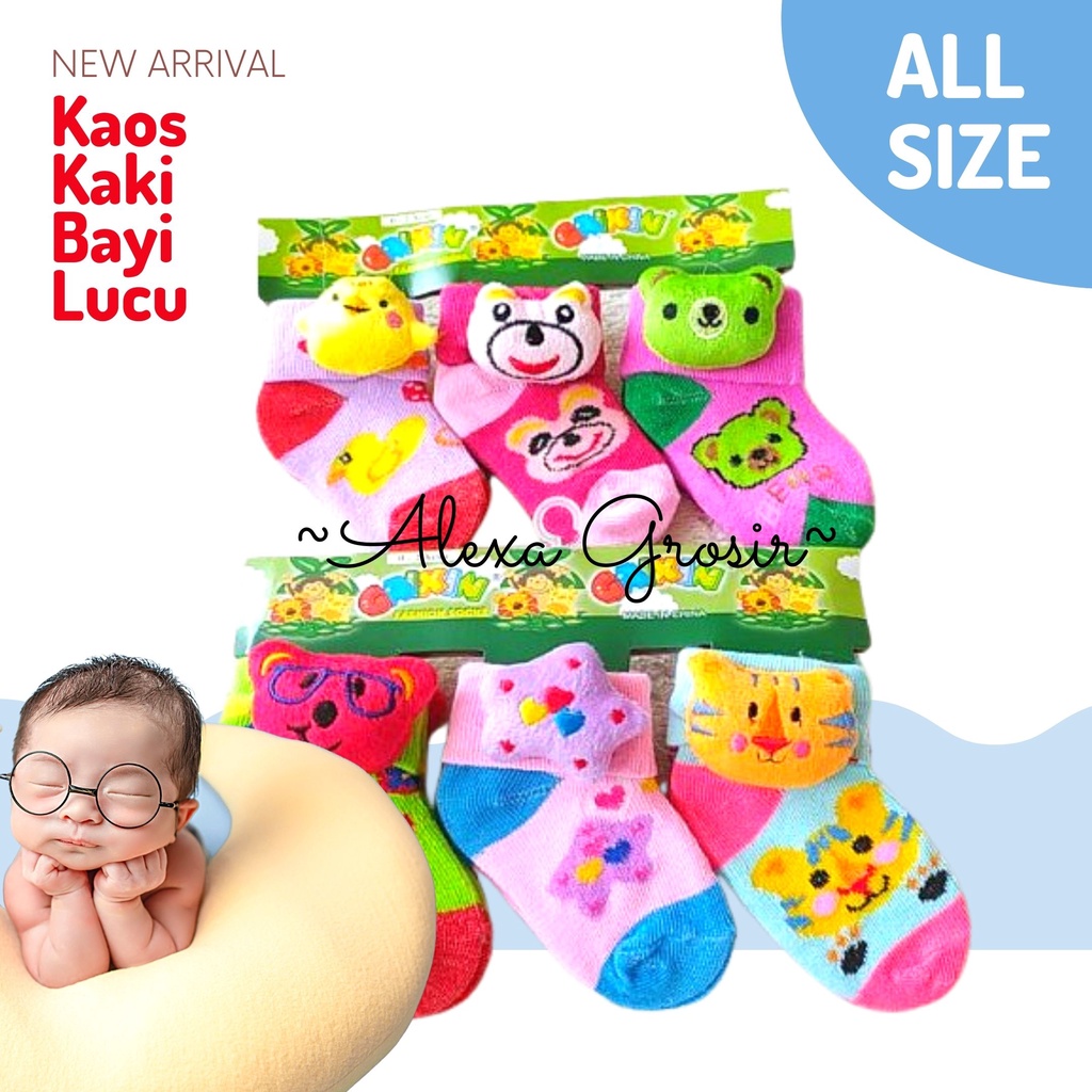 Kaos Kaki Boneka Lucu 1 paket isi 3