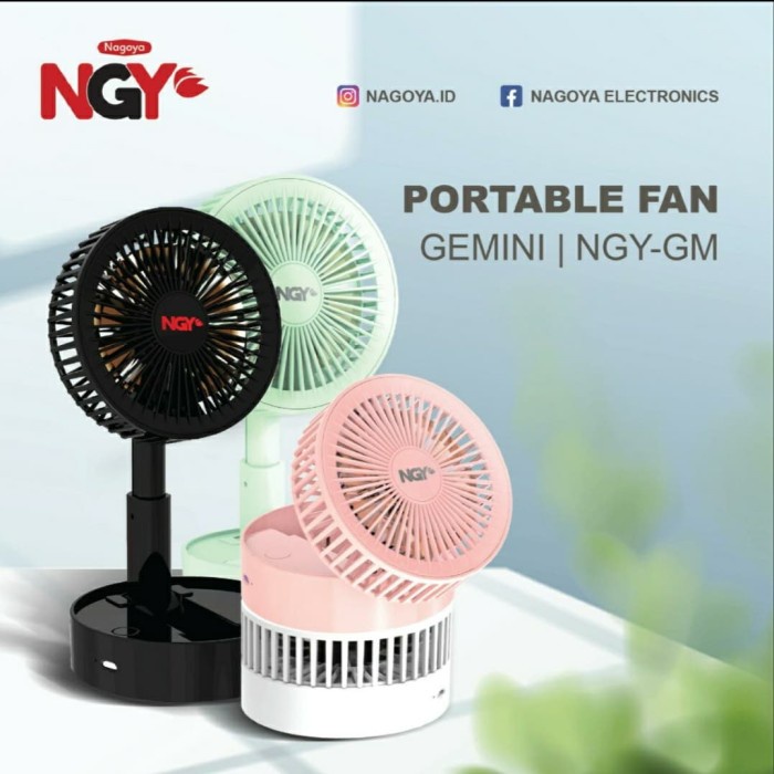 Nagoya Gemini Kipas Angin Portable USB Rechargeable Mini Desk Fan