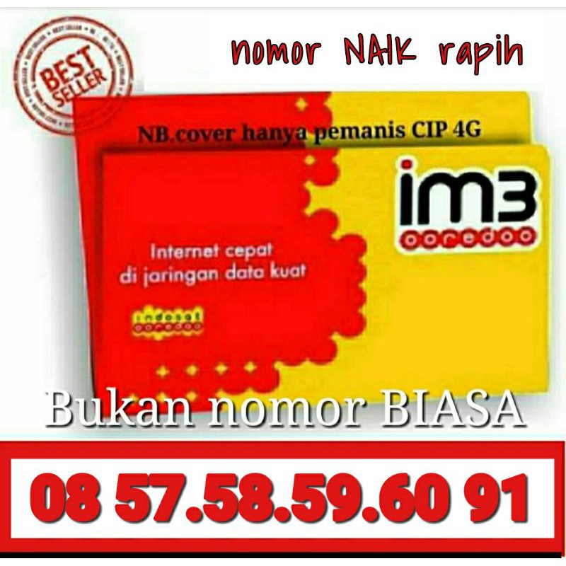 nomor cantik IM3 naik rapih 57 58 59 60 CIP 4G
