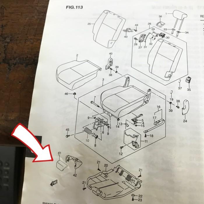 Cover Tutup Pengait Jok Belakang Suzuki SX4 X-Over Original Suzuki SGP
