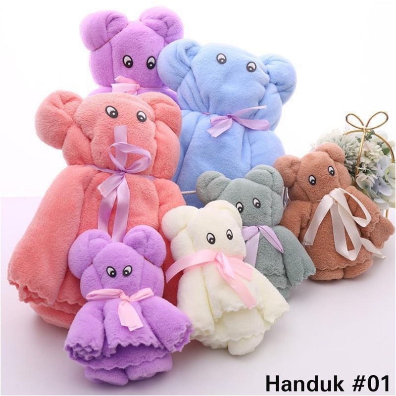 Handuk 2in1 Gajah Microfiber | Catell Love Handuk Microfiber Import 2in1