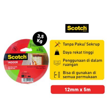 Double Tape Scotch Mounting 3M 110-5B 12mmx5mtr